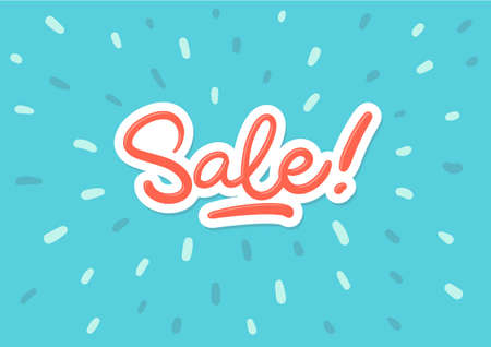 Sale vector lettering postcard with bright splash effectのイラスト素材