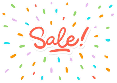 Sale vector lettering postcard with bright splash effectのイラスト素材