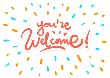 You are welcome vector lettering logo postcard splashのイラスト素材