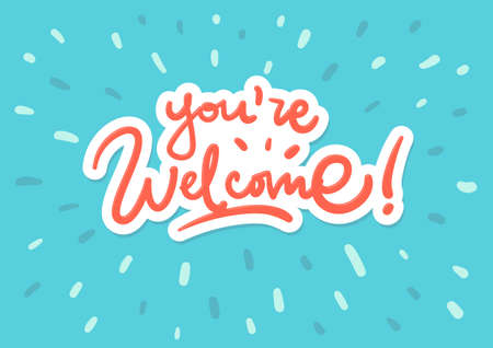 You are welcome vector lettering logo postcard splashのイラスト素材