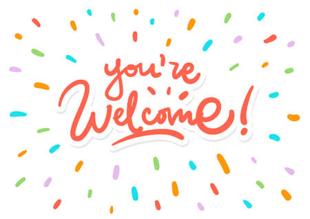 You are welcome vector lettering logo postcard splashのイラスト素材