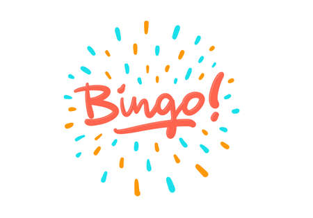 Bingo vector logo postcard with splash effectのイラスト素材