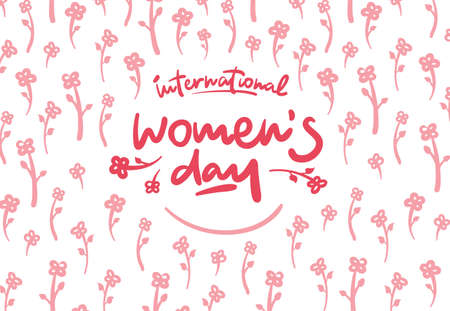 International womens day lettering vector logo postcardの写真素材