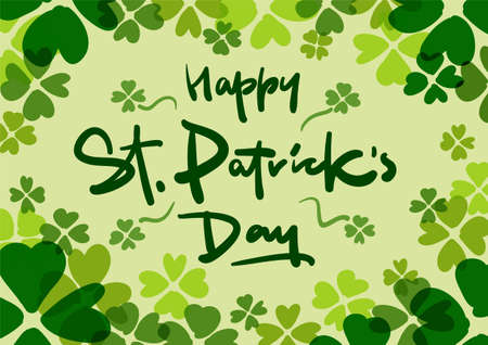 Happy St. Patricks Day vector lettering postcardのイラスト素材