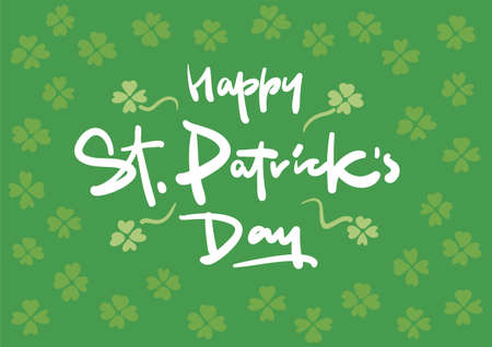 Happy St. Patricks Day vector lettering postcardのイラスト素材