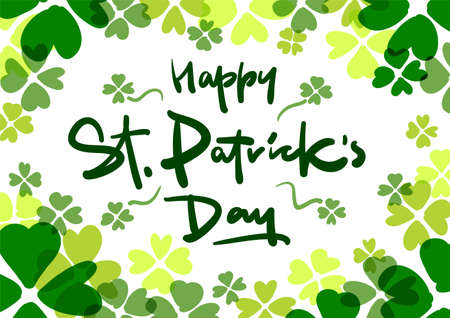 Happy St. Patricks Day vector lettering postcardのイラスト素材