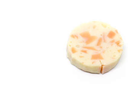 Vietnamese Pork Sausage sliced isolated on white backgroundの写真素材