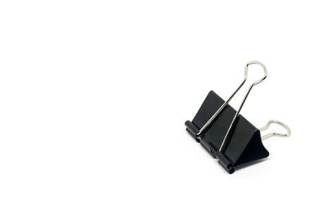 Black Paper clip isolated on white background