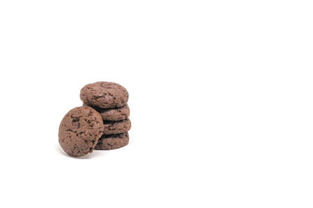soft chocolate cookies and brownies isolated on white background