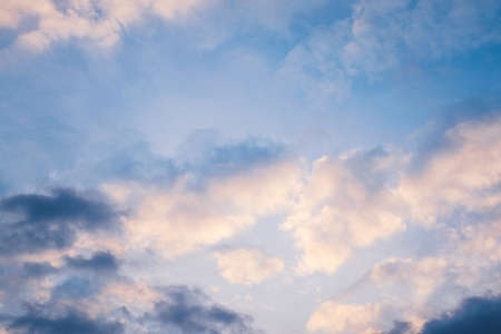 sky with clouds and sunset lightの写真素材