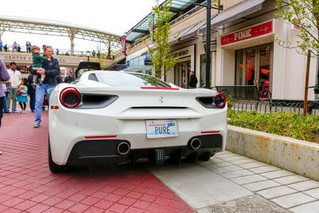 Redmond, WA - April 29, 2017: Ferrari at Exotic car show at Redmond Town Center. The Largest Weekly Gathering Of Exotic Cars In The USA.のeditorial素材