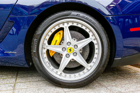 REDMOND, WA - APRIL 29, 2017: Ferrari at Exotic car show at Redmond Town Center. The Largest Weekly Gathering Of Exotic Cars In The USA.のeditorial素材