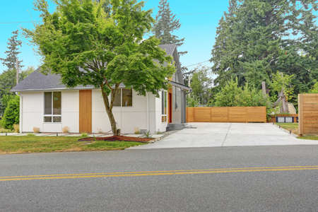 Completely renovated Modern Home in Everett, WA. View of the back yard with spacious concrete patio...