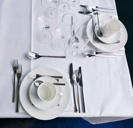 Elegant tables for a wedding party. Table setting.