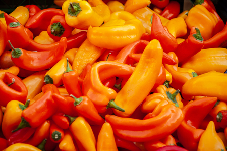 Bunch of red peppers vegetable