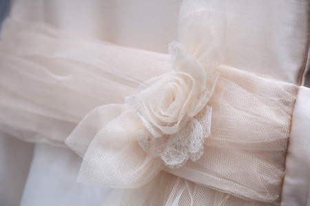 Communion dress with bowの写真素材