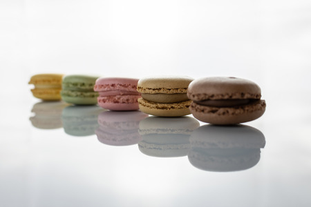 Macaroons isolated on white backgroundの写真素材