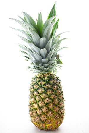 Fresh pineapple isolated on white backgroundの写真素材