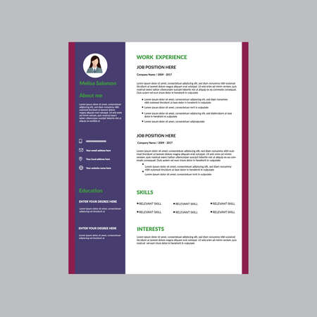 CV / Resume design, 300dpi,
cmyk, letter sizeのイラスト素材