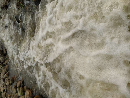 White water flowing into the river beautifulの写真素材