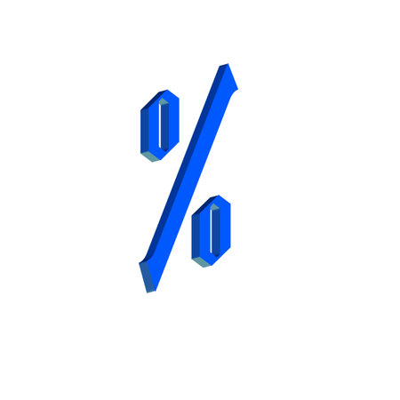 Percentage icon. Isometric 3d illustration of percent icon for web designの写真素材
