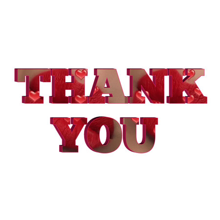 Thank you letters 3d colorful white backgroundの写真素材