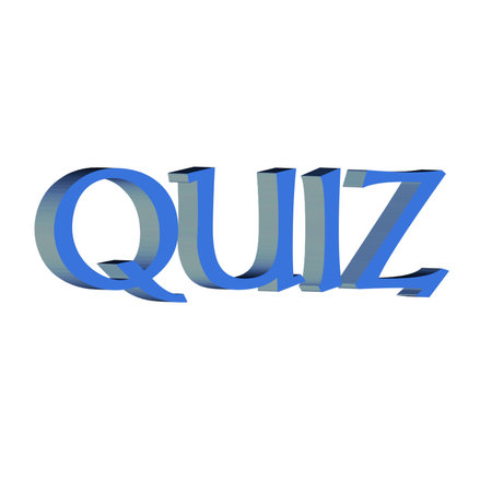 3d rendering of QUIZ text isolated on white background.の写真素材