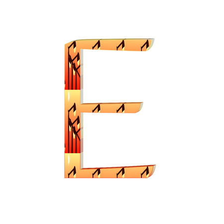 letter e of the alphabet, vector illustration on a white background.の写真素材