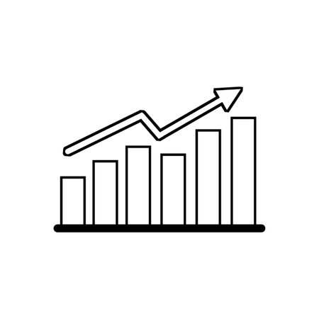 Growth chart icon. Trendy flat style for graphic design, web-site.の写真素材