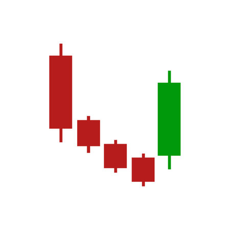 Candlestick chart. Flat design style. Made in vector illustrationの写真素材