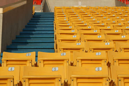 Empty stadium grandstands 