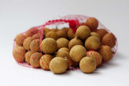 longan fruit  chinese dragon eyes  isolated on white