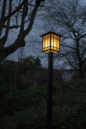 lantern on the hill in the evening
