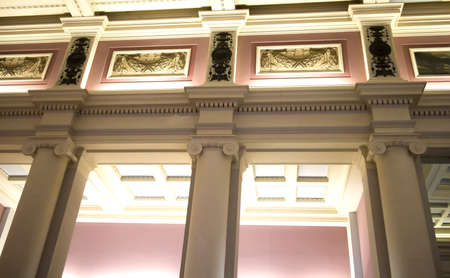 marble columns in waterfront subway station