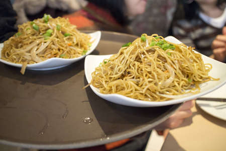 chinese dim sum - chow mein noodlesの写真素材