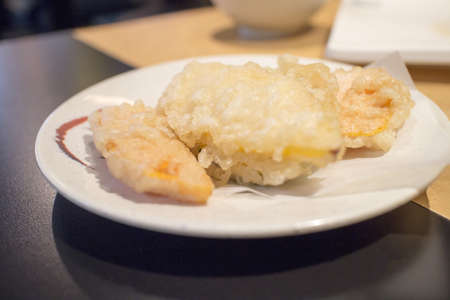 vegetable tempura at japanese restaurantの写真素材