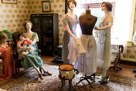 Vancouver, Canada, May 20, 2013 -- living room scene at Burnaby Heritage Museum in BC, Canada のeditorial素材