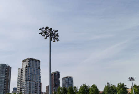 some urban floodlights for football fieldの写真素材
