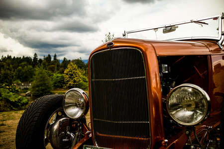 the front grill of classic carのeditorial素材