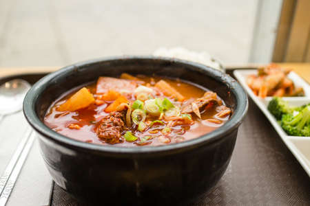 hot spicy korean beef stewの写真素材