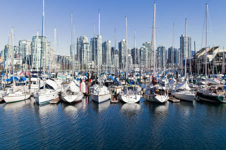 some sailboats on false creekのeditorial素材