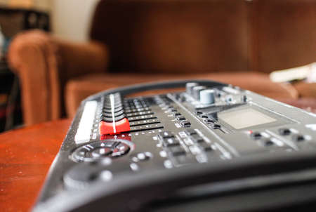 a portable multitrack recorder on the tableの写真素材