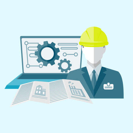 engeneer contruction equipment vector ilustration