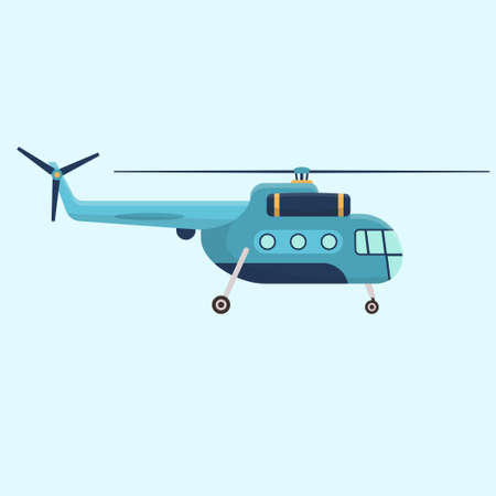 flying helicopter flat design vector ilustrationのイラスト素材