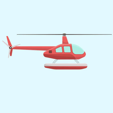 flying helicopter flat design vector ilustration