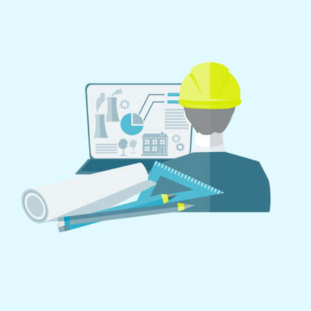 engeneer contruction equipment vector ilustrationのイラスト素材