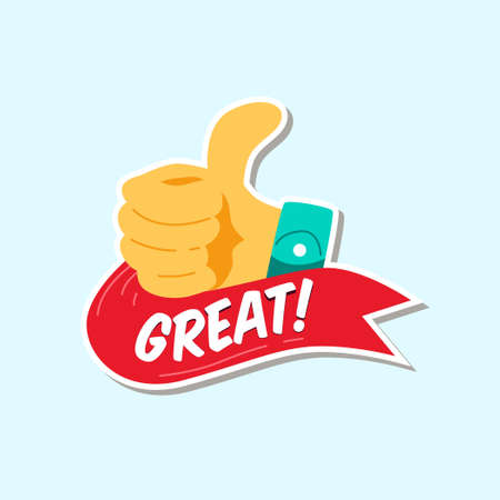 great job sticker flat design vector ilustrationのイラスト素材