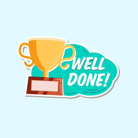 great job sticker flat design vector ilustrationのイラスト素材
