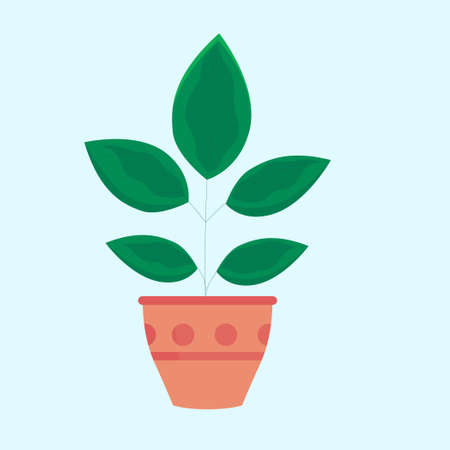 house plant flat design vector ilustrationのイラスト素材