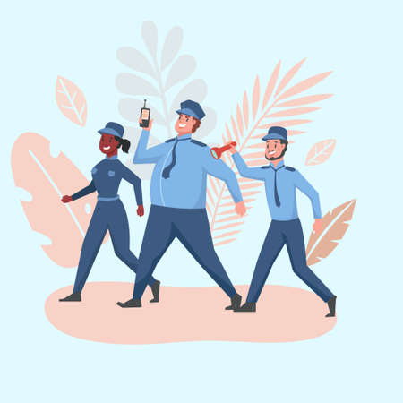 house security composition with human vector ilustrationのイラスト素材